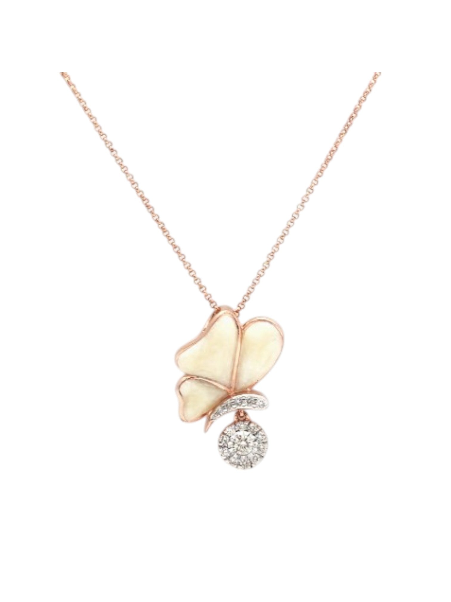 Trendy Butterfly Design 925 Sterling Silver CZ Stones Gold Plated Pendant With Chain For Women By Kesardeep